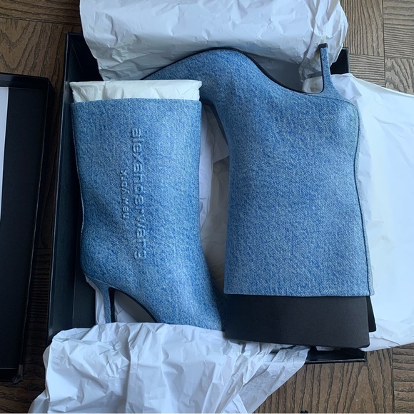 NWT Alexander Wang Delphine 90mm denim boots - Picture 5 of 12
